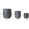 imageCreative CoOp Large Textured TerraCotta Planters Charcoal Set of 3