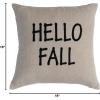 imageCreative CoOp Linen Pillow with quotHello Fallquot Embroidery