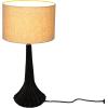 imageCreative CoOp Mango Wood Pleated Table Lamp with Linen Shade Black and Natural