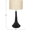 imageCreative CoOp Mango Wood Pleated Table Lamp with Linen Shade Black and Natural