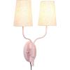 imageCreative CoOp Metal Double Wall Sconce with Powder Coating Linen Shades and Inline Switch Lavender Color