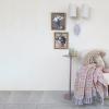 imageCreative CoOp Metal Double Wall Sconce with Powder Coating Linen Shades and Inline Switch Lavender Color