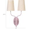 imageCreative CoOp Metal Double Wall Sconce with Powder Coating Linen Shades and Inline Switch Lavender Color