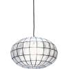 imageCreative CoOp Modern Capiz Shell Pendant Light for Kitchen and Dining Room Oblong Shape with Matte Black Finish