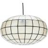 imageCreative CoOp Modern Capiz Shell Pendant Light for Kitchen and Dining Room Oblong Shape with Matte Black Finish