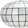 imageCreative CoOp Modern Capiz Shell Pendant Light for Kitchen and Dining Room Oblong Shape with Matte Black Finish