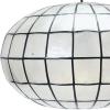 imageCreative CoOp Modern Capiz Shell Pendant Light for Kitchen and Dining Room Oblong Shape with Matte Black Finish