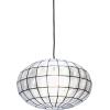 imageCreative CoOp Modern Capiz Shell Pendant Light for Kitchen and Dining Room Oblong Shape with Matte Black Finish