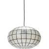 imageCreative CoOp Modern Capiz Shell Pendant Light for Kitchen and Dining Room Oblong Shape with Matte Black Finish