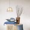 imageCreative CoOp Rattan and Cotton Lamp Pendant 18quot L x 18quot W x 13quot H White