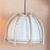 imageCreative CoOp Rattan and Cotton Lamp Pendant 18quot L x 18quot W x 13quot H White