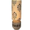 imageCreative CoOp Reclaimed Wood Axel Table Lamp with Printed Cotton Shade Natural and Multicolor