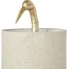 imageCreative CoOp Resin Bird Table Lamp with White Linen Shade and Inline Switch Gold Finish
