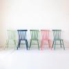 imageCreative CoOp Rubberwood Dining Chair with Slatted Back Turquoise Set of 2