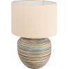 imageCreative CoOp Stoneware Stripes and Linen Shade Multicolor Table Lamp Multi