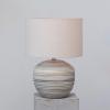 imageCreative CoOp Stoneware Stripes and Linen Shade Multicolor Table Lamp Multi