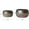 imageCreative CoOp Textured TerraCotta Planters Set of 2 Blue and Brown