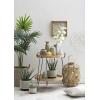imageCreative CoOp White Stoneware Planters with Black Designs Set of 2 Designs