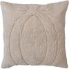 imageCreative CoOp 18 Square Cotton Slub Tufted Pillow wPumpkin ampamp Chambray Back Cream ColorBeige