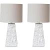 imageCreative CoOp Capiz and Reclaimed Wood Table Lamp with Linen Shade White Set of 2
