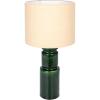imageCreative CoOp Ceramic Table LED Lamp with Natural Linen Shade Green