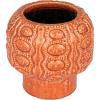 imageCreative CoOp Embossed TerraCotta Footed VasePlanter with Crackle Glaze Coral