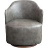 imageCreative CoOp Faux Leather Upholstered Swivel Chair Grey