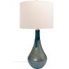 imageCreative CoOp Glass Opal Finish ampamp Linen Shade Set of 2 Table Lamp Set 15quot L x 15quot W x 32quot H Green Blue