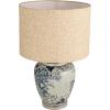 imageCreative CoOp HandPainted Ceramic Table Lamp with Acrylic Base Linen Shade and Inline Switch Blue and White