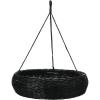 imageCreative CoOp HandWoven Rattan Jute Rope Hanger Hanging Basket 24quot L x 24quot W x 7quot H Black