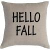 imageCreative CoOp Linen Pillow with quotHello Fallquot Embroidery