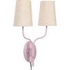 imageCreative CoOp Metal Double Wall Sconce with Powder Coating Linen Shades and Inline Switch Lavender Color