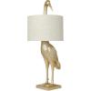 imageCreative CoOp Resin Bird Table Lamp with White Linen Shade and Inline Switch Gold Finish