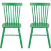 imageCreative CoOp Rubberwood Dining Chair with Slatted Back Turquoise Set of 2