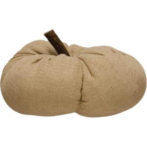 imageCreative CoOp 734quot Round x 514quotH Fabric Pumpkin w Wood Stem Nutmeg Color