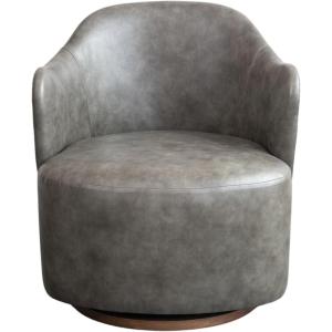 imageCreative CoOp Faux Leather Upholstered Swivel Chair Grey