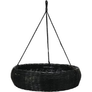 imageCreative CoOp HandWoven Rattan Jute Rope Hanger Hanging Basket 24quot L x 24quot W x 7quot H Black