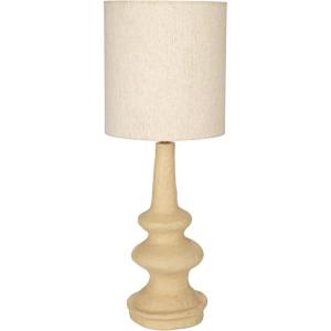 imageCreative CoOp Handmade Paper Mache Table Lamp with Cotton Shade Natural