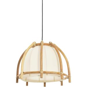 imageCreative CoOp Rattan and Cotton Lamp Pendant 18quot L x 18quot W x 13quot H White
