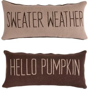 imageCreative CoOp Reversible Cotton Throw Pillow with 2 Sayings Brown and Beige