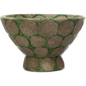 imageCreative CoOp TerraCotta Footed Bowl with Wax Relief Dots