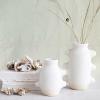 imageCreative CoOp Abstract Stoneware Vase White Volcano Finish 9quot H9 H