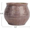 imageCreative CoOp Debossed Stoneware Planter with Pattern and Reactive Glaze Plum