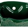imageCreative CoOp Embossed Stoneware Cabbage Shaped Wall Vase Planter Green and White