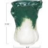 imageCreative CoOp Embossed Stoneware Cabbage Shaped Wall Vase Planter Green and White