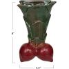 imageCreative CoOp Embossed Stoneware Radish Shaped Wall Vase Planter Green and Red