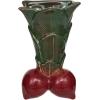 imageCreative CoOp Embossed Stoneware Radish Shaped Wall Vase Planter Green and Red