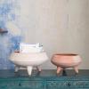 imageCreative CoOp Handmade TerraCotta Footed Planter Whitewashed12 Round x 9H