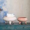 imageCreative CoOp Handmade TerraCotta Footed Planter Whitewashed16 Round x 11H