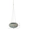 imageCreative CoOp Hanging Handwoven Rattan Shells and Jute Hanger Aqua Pots and Planters 10quot L x 10quot W x 6quot H Blue